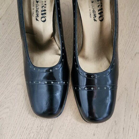 Bravo Browns size 7.5 square toe stacked heels - Picture 5 of 11